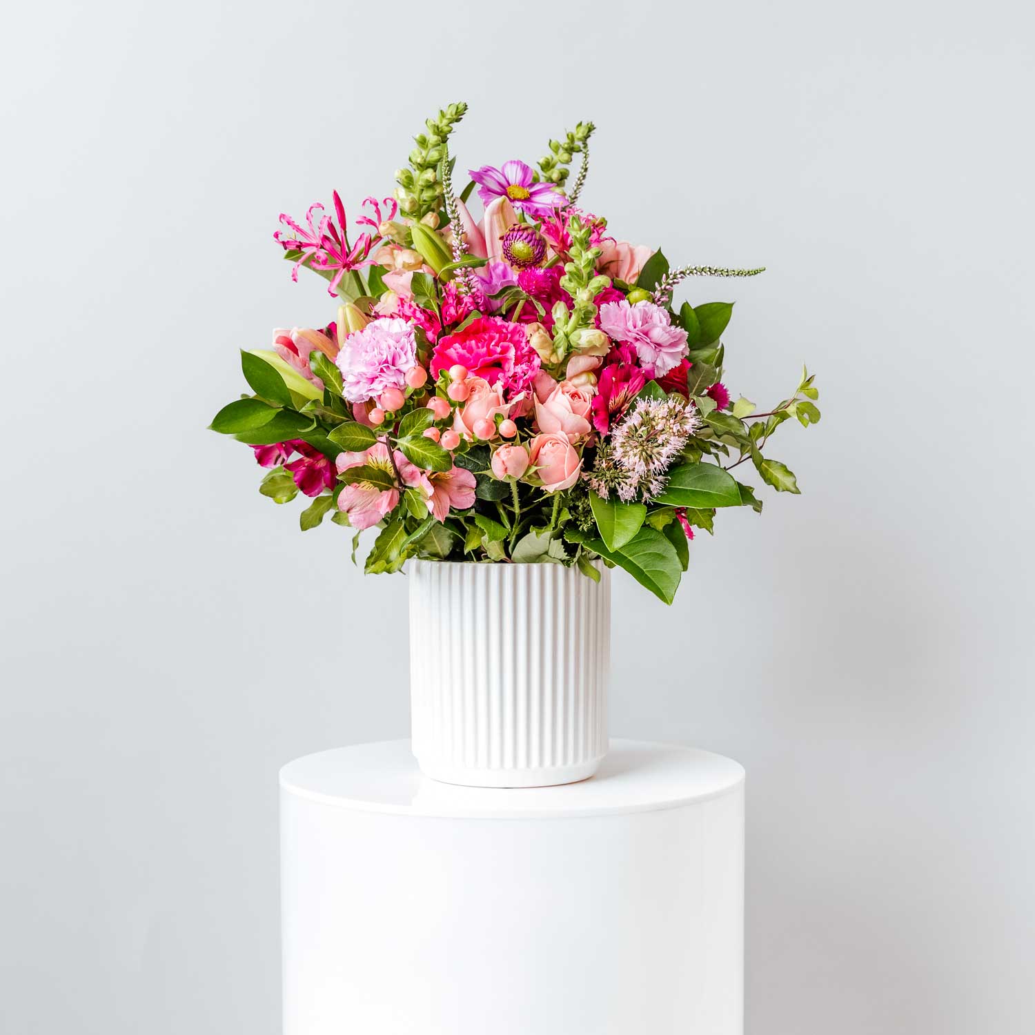 pink flower vase arrangement - Delilah